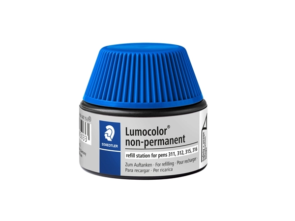 Een Viltstiftvulling Staedtler Lumocolor non-permanent 15ml blauw koop je bij VHK Kantoorartikelen