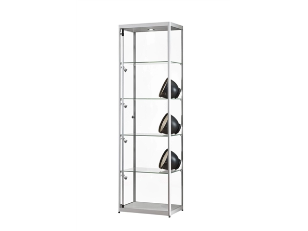 Een Vitrine SDB 115-600 zilver led mag 600x400x2000mm koop je bij VHK Kantoorartikelen