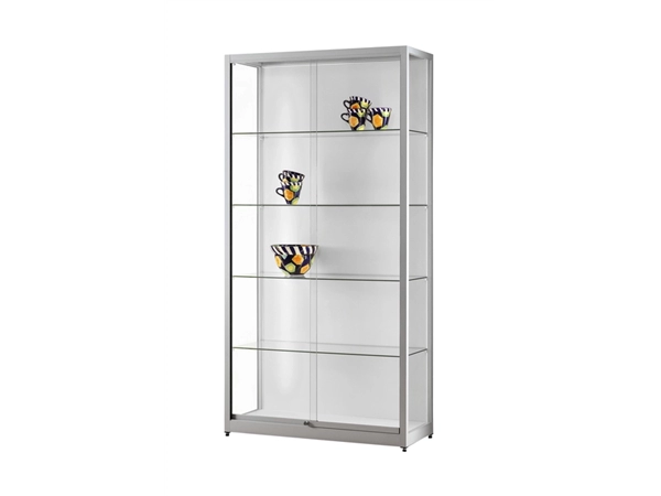 Een Vitrine SDB 311-1000 zilver led 1000x400x1972mm koop je bij Hoekmankantoorartikelen.nl