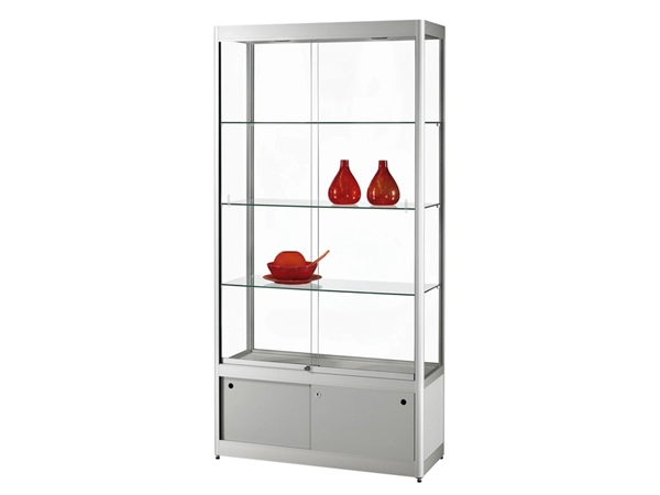 Een Vitrine SDB gpc-o-1000 led zilver 1000x400x2000mm koop je bij VHK Kantoorartikelen