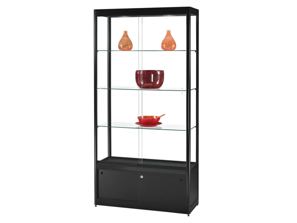 Een Vitrine SDB gpc-o-1000 led zwart 1000x400x2000mm koop je bij VHK Kantoorartikelen