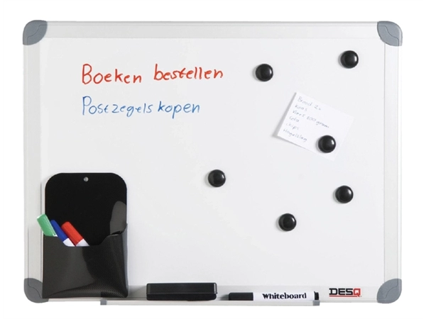 Een Whiteboard Desq 45x60cm in kunststof draagtas koop je bij VHK Kantoorartikelen