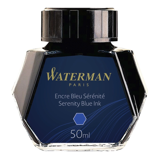 Een Vulpeninkt Waterman 50ml sereen blauw koop je bij VHK Kantoorartikelen