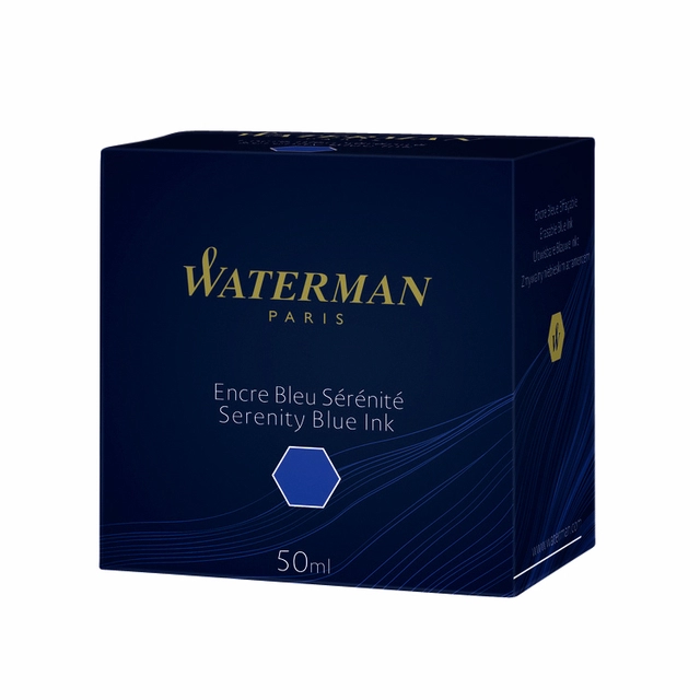 Een Vulpeninkt Waterman 50ml sereen blauw koop je bij VHK Kantoorartikelen