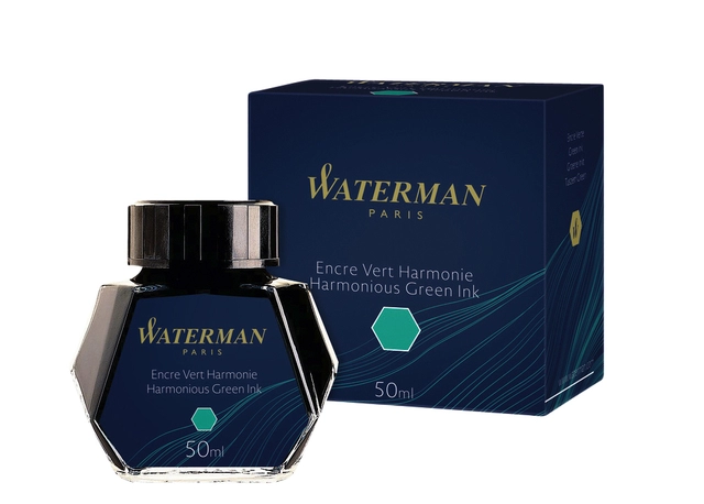 Een Vulpeninkt Waterman 50ml harmonieus groen koop je bij VHK Kantoorartikelen