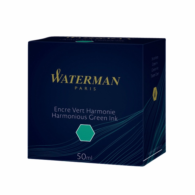 Een Vulpeninkt Waterman 50ml harmonieus groen koop je bij VHK Kantoorartikelen