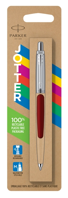 Een Balpen Parker Jotter Original red CT medium blister à 1 stuk koop je bij VHK Kantoorartikelen