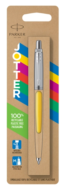 Een Balpen Parker Jotter Original yellow CT medium blister à 1 stuk koop je bij VHK Kantoorartikelen