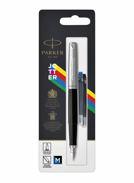 Een Vulpen Parker Jotter Original CT M zwart blister à 1 stuk koop je bij VHK Kantoorartikelen