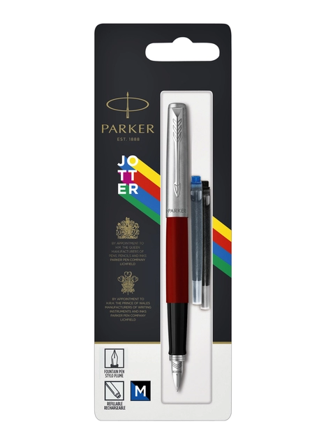 Een Vulpen Parker Jotter Original CT M rood blister à 1 stuk koop je bij VHK Kantoorartikelen