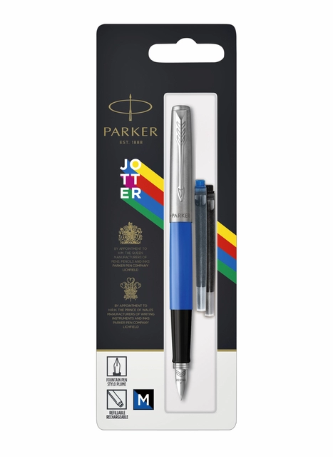 Een Vulpen Parker Jotter Original CT M blauw blister à 1 stuk koop je bij VHK Kantoorartikelen