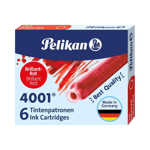 Een Inktpatroon Pelikan 4001 rood koop je bij Hoekmankantoorartikelen.nl