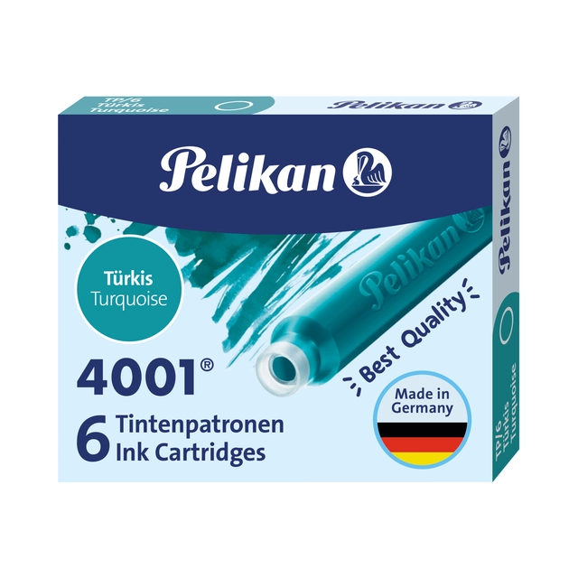 Een Inktpatroon Pelikan 4001 turquoise koop je bij Hoekmankantoorartikelen.nl