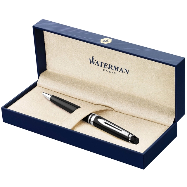 Een Balpen Waterman Expert black lacquer CT medium koop je bij VHK Kantoorartikelen