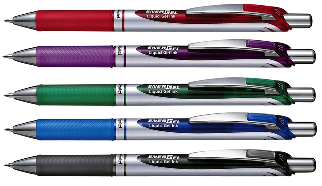 Een Gelschrijver Pentel BL77 Energel medium violet koop je bij Hoekmankantoorartikelen.nl