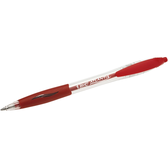 Een Balpen Bic Atlantis classic grip clic medium rood koop je bij VHK Kantoorartikelen