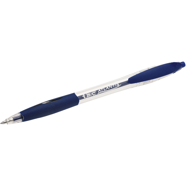 Een Balpen Bic Atlantis classic grip clic medium blauw koop je bij VHK Kantoorartikelen