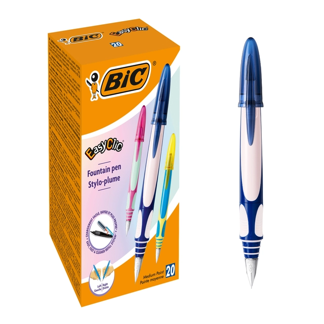 Een Vulpen Bic EasyClic medium assorti koop je bij VHK Kantoorartikelen