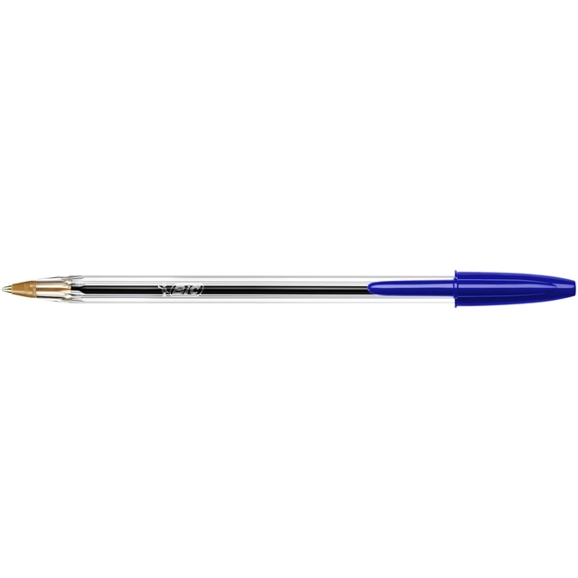 Een Balpen Bic Cristal medium blauw in tubo verpakking koop je bij VHK Kantoorartikelen