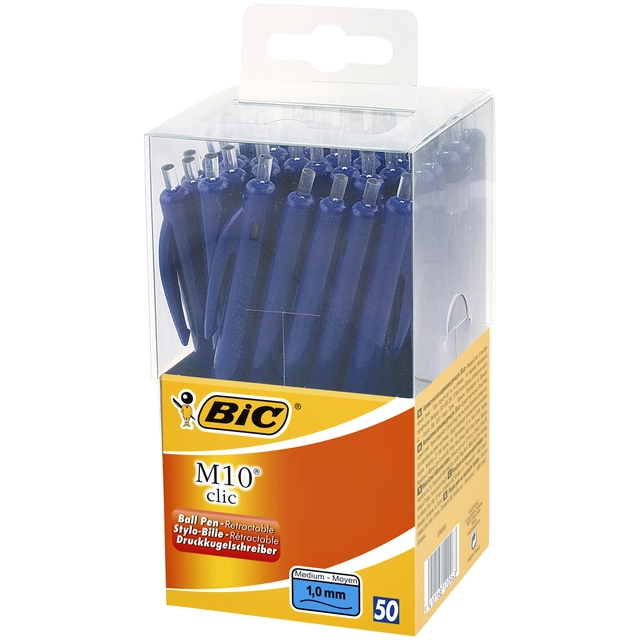 Een Balpen Bic M10 medium blauw in tubo verpakking koop je bij VHK Kantoorartikelen