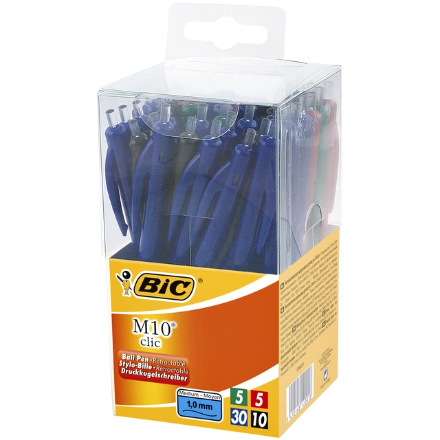 Een Balpen Bic M10 medium assorti in tubo verpakking koop je bij VHK Kantoorartikelen