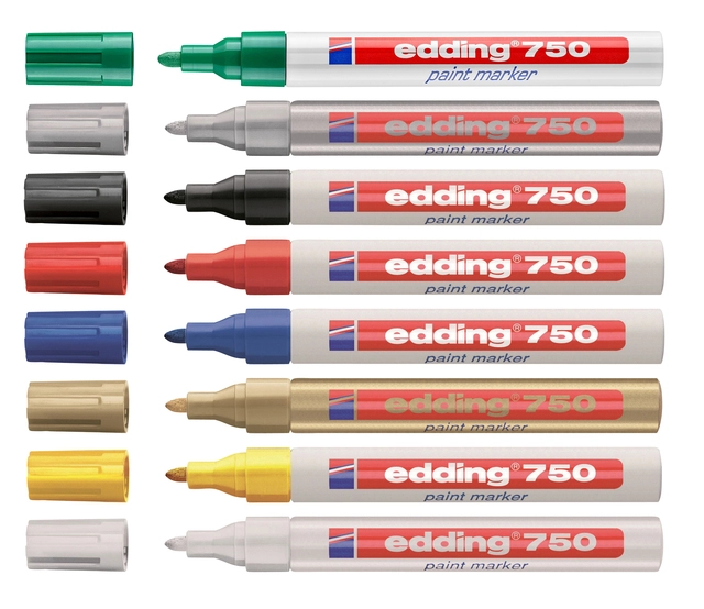 Een Viltstift edding 750 lakmarker rond 2-4mm zilver koop je bij The Cartridge Shop bvba