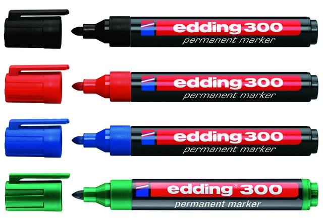 Een Viltstift edding 300 rond 1.5-3mm blauw koop je bij VHK Kantoorartikelen