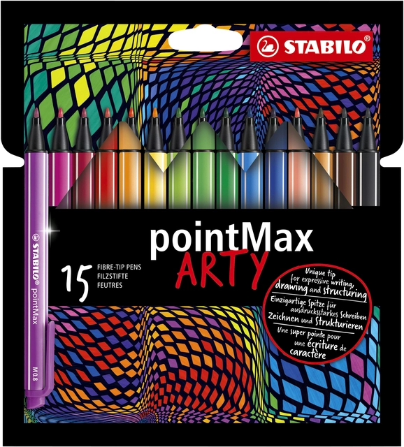 Een Viltstift STABILO pointMax 488/15 Arty medium assorti etui 15 stuks koop je bij VHK Kantoorartikelen