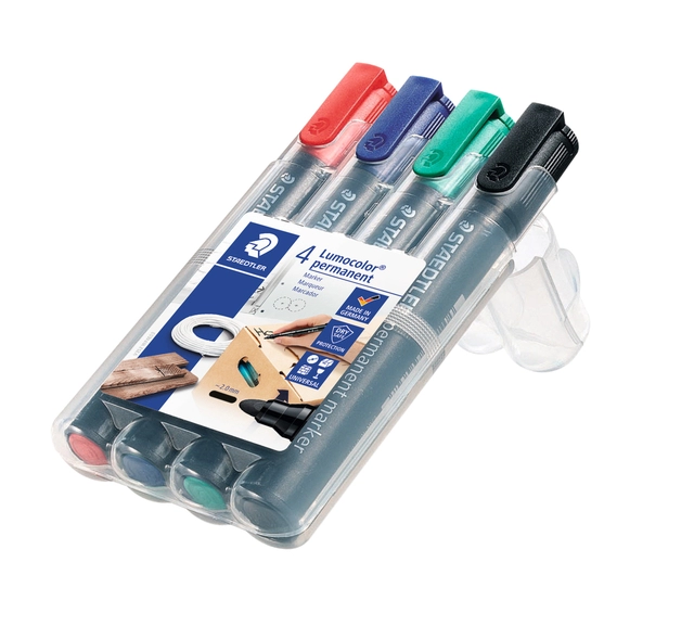 Een Viltstift Staedtler 352 rond assorti 2mm set à 4 stuks assorti koop je bij VHK Kantoorartikelen