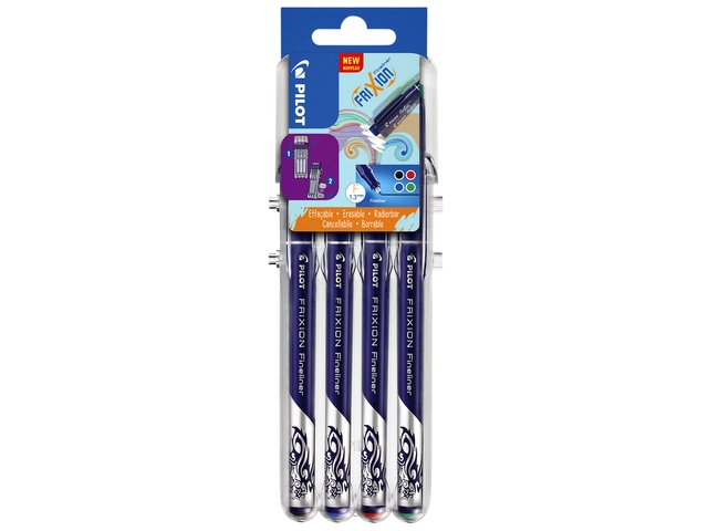 Een Fineliner Pilot friXion fijn assorti etui à 4 stuks koop je bij Hoekmankantoorartikelen.nl