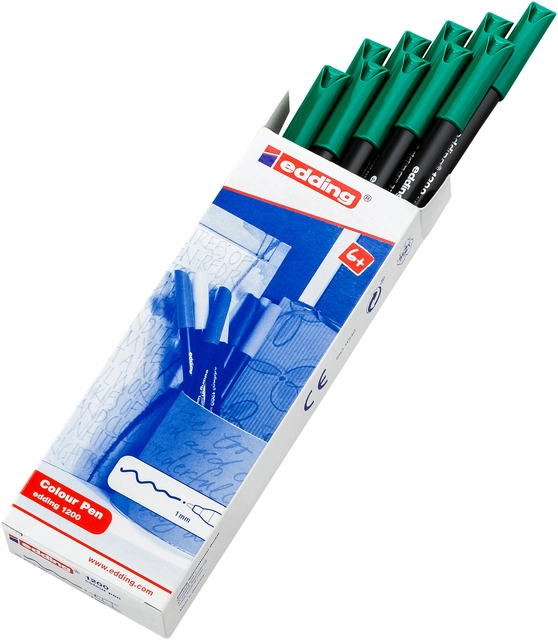 Een Fineliner edding 1200 004 fijn groen koop je bij VHK Kantoorartikelen