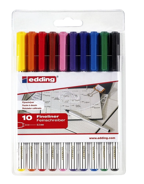 Een Fineliner Edding 89/10 fijn assorti blister à 10 stuks koop je bij VHK Kantoorartikelen