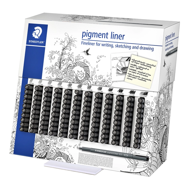 Een Fineliner Staedtler pigment 308 display à 120st ass koop je bij VHK Kantoorartikelen