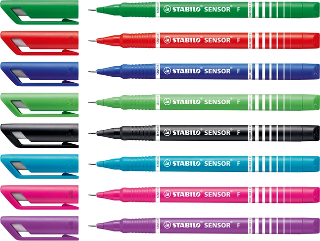 Een Fineliner STABILO Sensor 189/8 fijn assorti etui à 8 stuks koop je bij VHK Kantoorartikelen