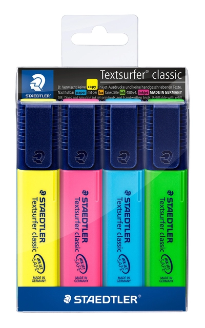 Een Markeerstift Staedtler 364 Textsurfer assorti 4 stuks koop je bij Hoekmankantoorartikelen.nl