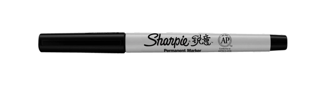 Een Viltstift Sharpie rond ultra fine zwart blister à 2 stuks koop je bij VHK Kantoorartikelen