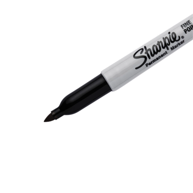 Een Viltstift Sharpie rond fijn zwart blister à 2 stuks koop je bij VHK Kantoorartikelen