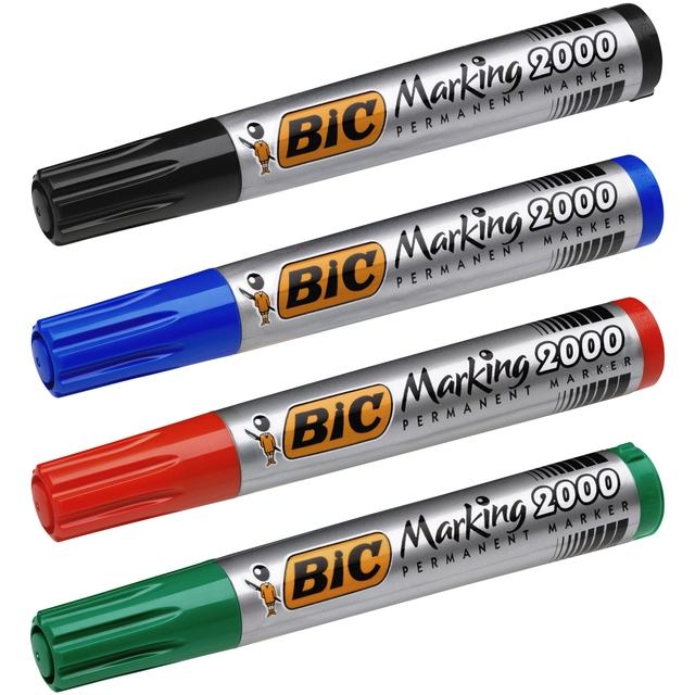 Een Viltstift Bic 2000 ecolutions rond large blauw koop je bij VHK Kantoorartikelen