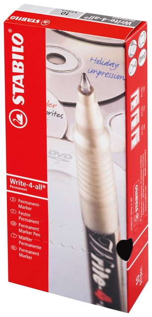 Een Viltstift STABILO Write-4-All 146/46 medium zwart koop je bij VHK Kantoorartikelen