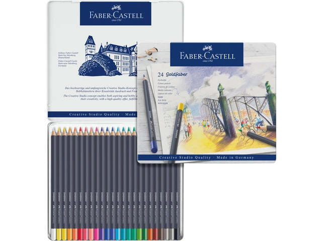 Een Kleurpotloden Faber-Castell Goldfaber assorti blik à 24 stuks koop je bij VHK Kantoorartikelen