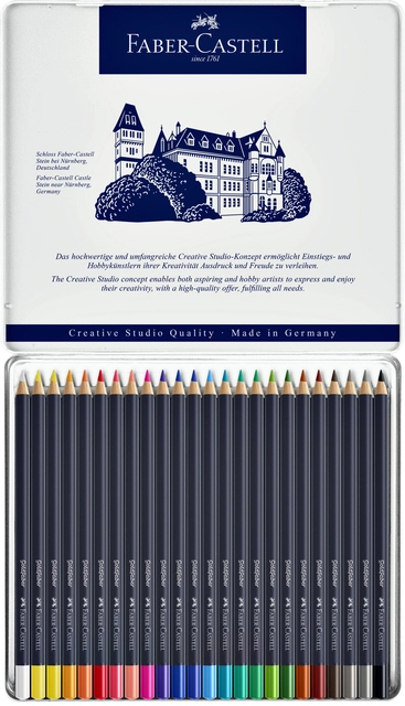 Een Kleurpotloden Faber-Castell Goldfaber assorti blik à 24 stuks koop je bij VHK Kantoorartikelen