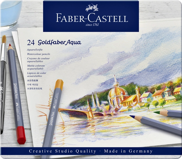 Een Kleurpotloden Faber-Castell Goldfaber aquarel assorti blik à 24 stuks koop je bij VHK Kantoorartikelen