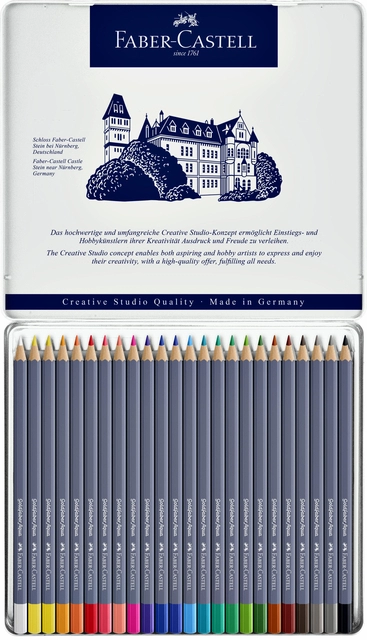 Een Kleurpotloden Faber-Castell Goldfaber aquarel assorti blik à 24 stuks koop je bij VHK Kantoorartikelen