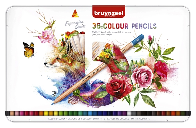 Een Kleurpotloden Bruynzeel Expression colour blik à 36 stuks assorti koop je bij VHK Kantoorartikelen