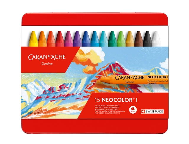 Een Waskrijt Caran d'Ache neocolor-I 15 stuks assorti koop je bij Hoekmankantoorartikelen.nl