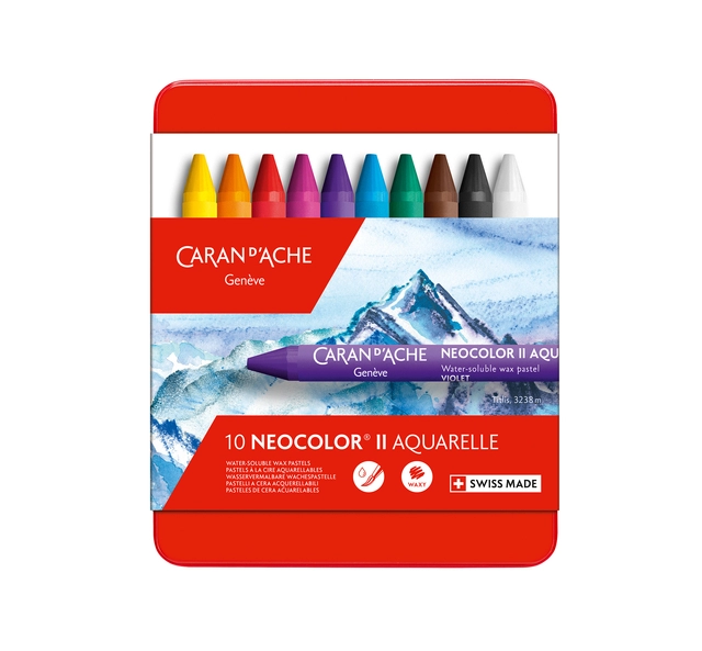 Een Waskrijt Caran d'Ache neocolor-II 10 stuks assorti koop je bij Hoekmankantoorartikelen.nl