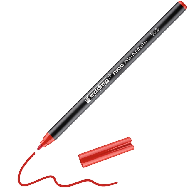 Een Fineliner edding 1300 medium rood koop je bij VHK Kantoorartikelen