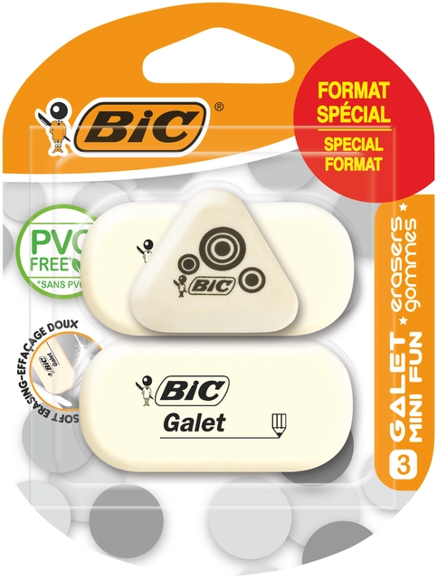 Een Gum Bic Galet pvc vrij zacht potlood wit blister à 3 stuks koop je bij VHK Kantoorartikelen