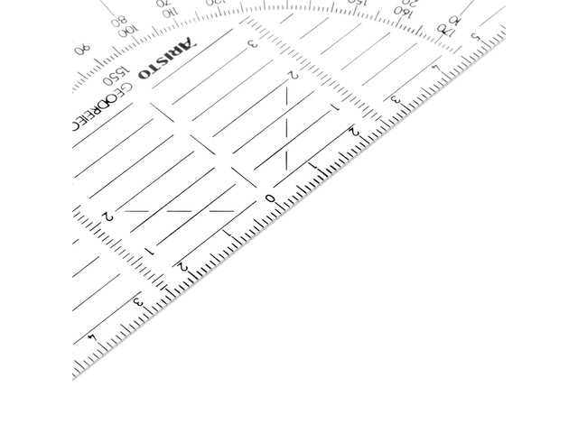 Een Geodriehoek Aristo 1550 160mm flexibel transparant koop je bij VHK Kantoorartikelen