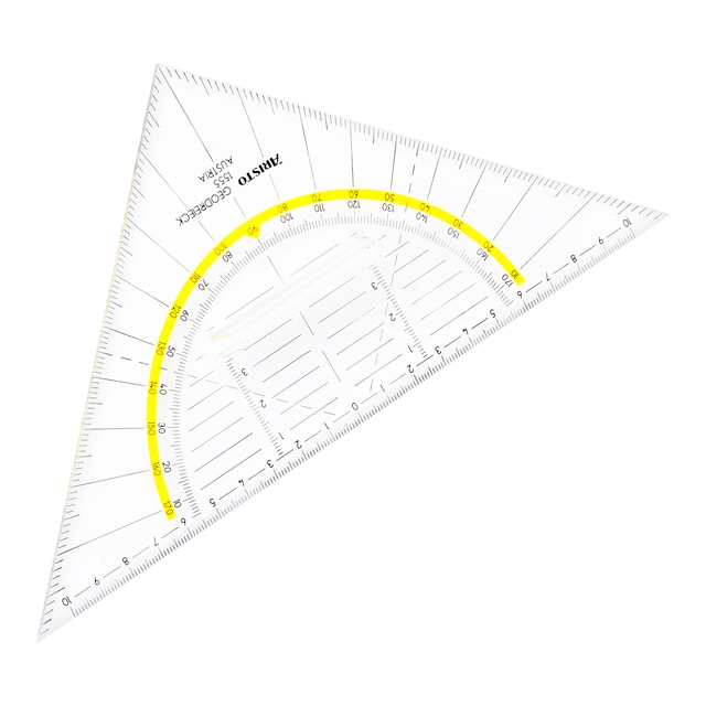 Een Geodriehoek Aristo 1555/2 225mm met greep transparant koop je bij VHK Kantoorartikelen